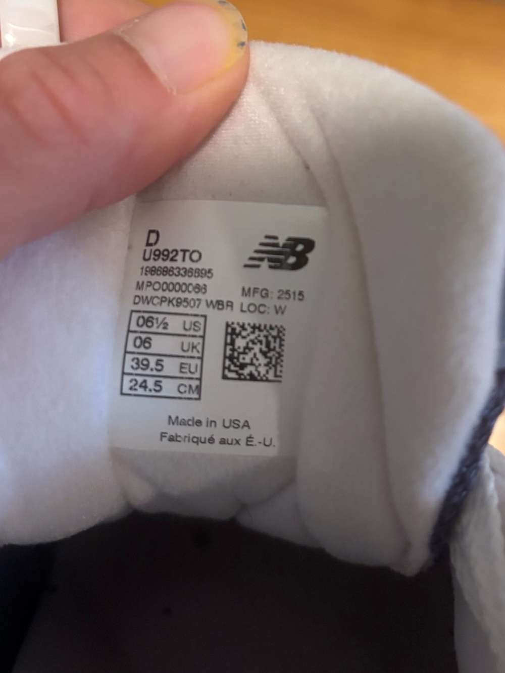 New Balance 992 Grey & Blue Suede Mesh Sneakers - Picture 4 of 10